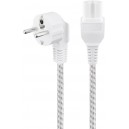 C&acirc;ble de raccordement pour appareils chauds, 2 m, blanc-argent&eacute;