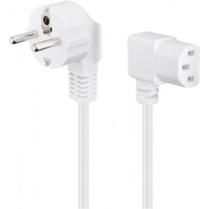 C&acirc;ble de raccordement pour appareils froids, coud&eacute; des deux c&ocirc;t&eacute;s, 5 m, blanc