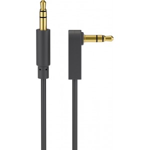 C&acirc;ble de connexion audio AUX, 3,5 mm st&eacute;r&eacute;o 3 p&ocirc;les, slim, CU, coud&eacute;