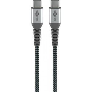 Câble Textile USB-C vers USB-C avec Connecteurs Métalliques 1 m